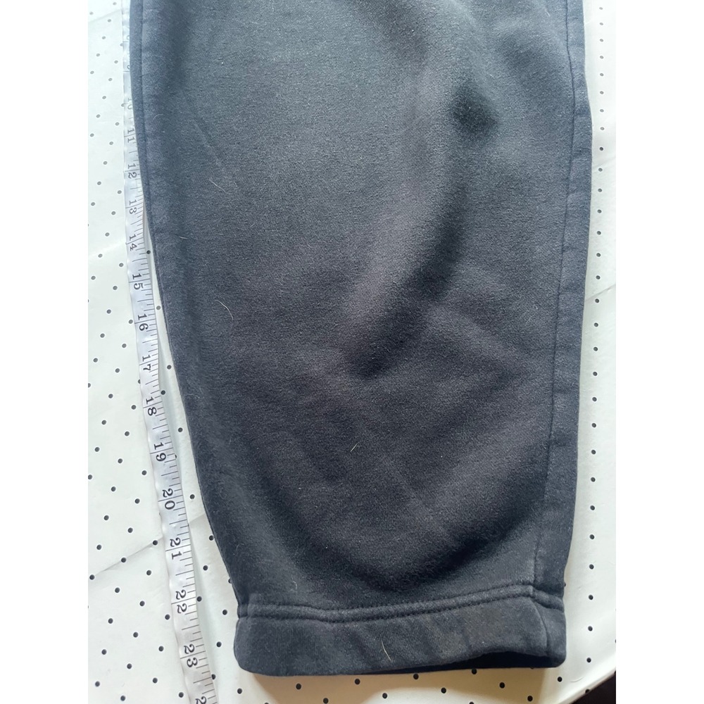 Nike Fleece Jogger Sweatpants Womens S Black Embroidered Swoosh Cropped Pants - Picture 6 of 10